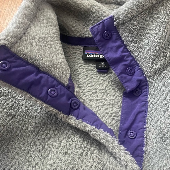 Patagonia Retool Snap-T Fleece Pullover in Gray and Purple size M - Picture 5 of 14